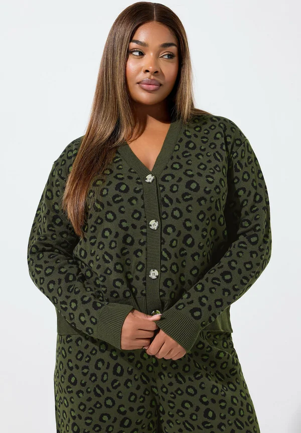LEOPARD  - Strickjacke - khaki