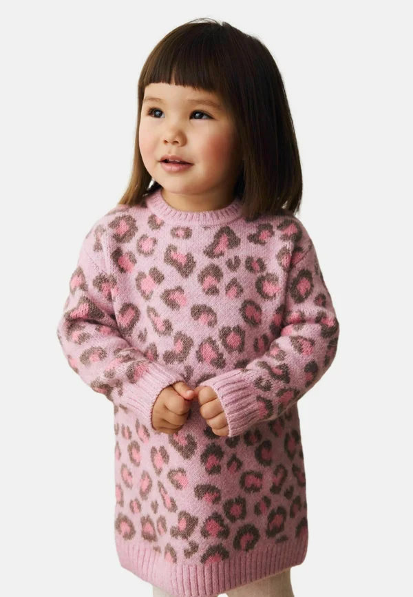 LEOPARD - Strickkleid - pink