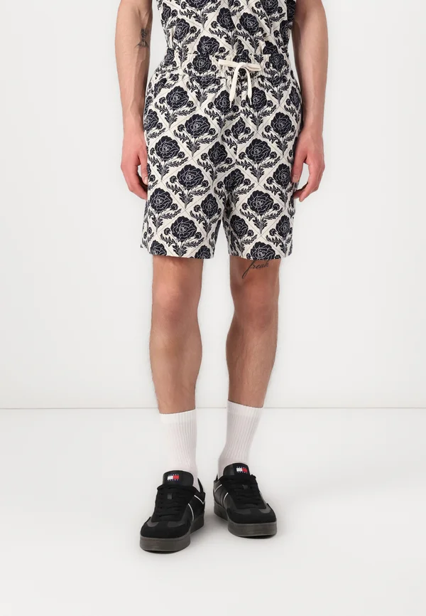 LESLEY FLOWER TILE - Shorts - navy/ivory