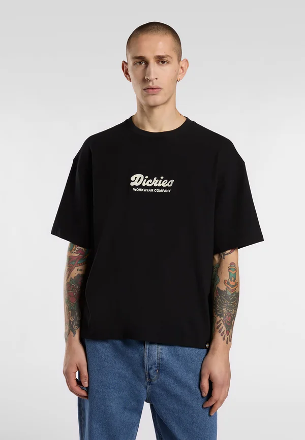 LEWISTOWN EMBRO TEE - T-Shirt print - black
