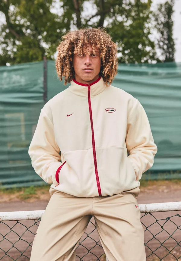 LFC - Fleecejacke - coconut milk/light khaki/gym red