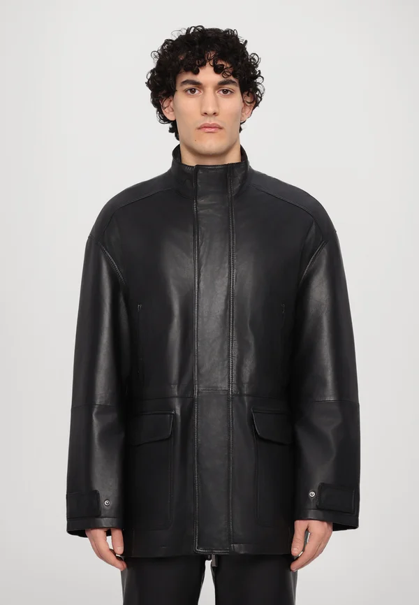 LIAM JACKET - Lederjacke - nappa black