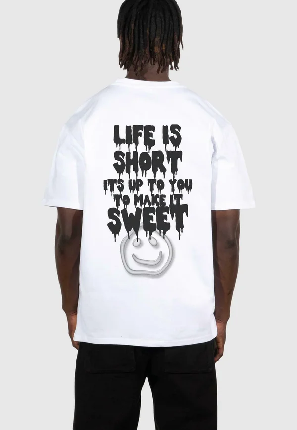 LIFE IS SHORT - T-Shirt print - white