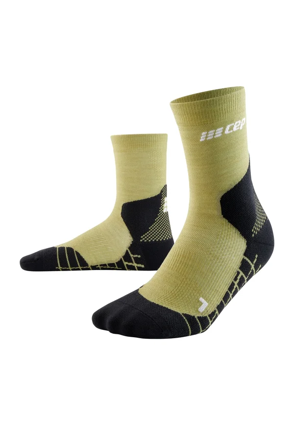 LIGHT MERINO HIKING COMPRESSION SOCKS MID CUT MEN - MADE IN GERMANY - Socken - olive