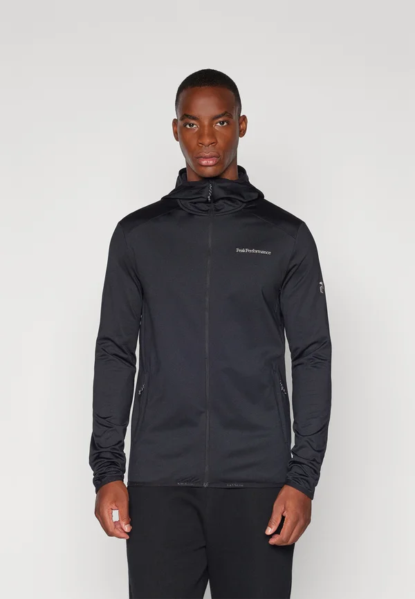 LIGHT ZIP HOOD - Fleecejacke - black