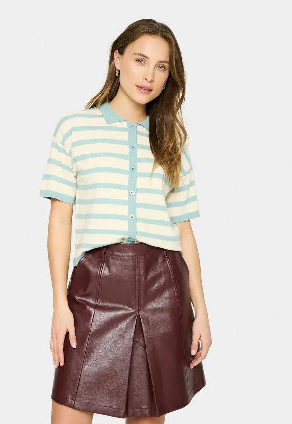 LIKAM STRIPED - Strickjacke - fog blue surf stripe