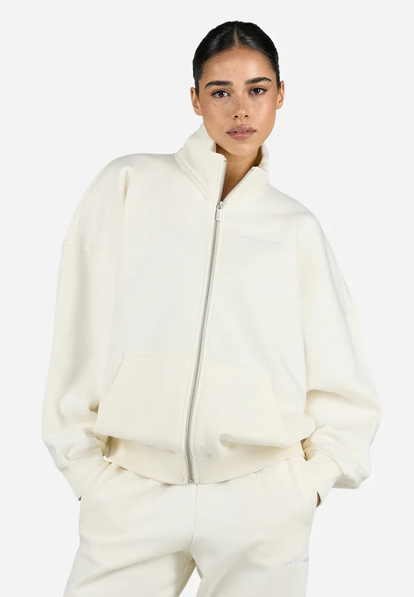 LILEA SWEAT TRACK JACKET - Sweatjacke - washed unbleached white gum