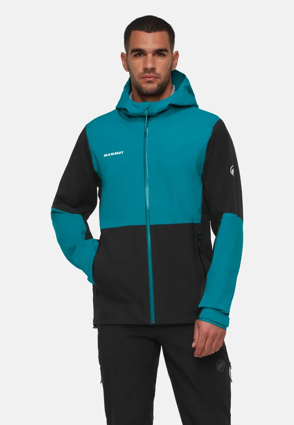 LINARD GUIDE HOODED - Hardshelljacke - black/deep teal