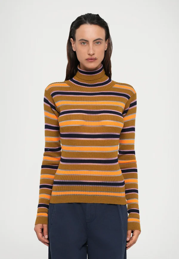 LINE TURTLENECK - Strickpullover - orange
