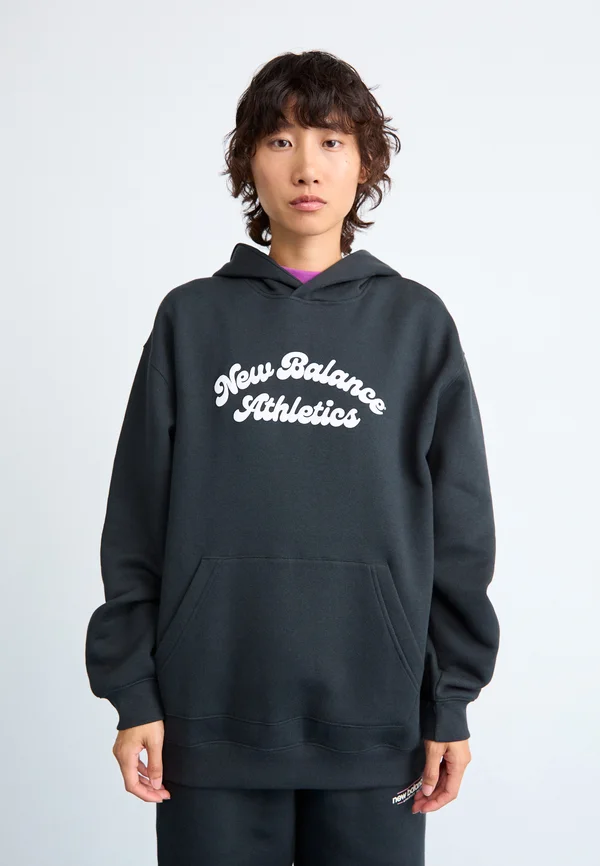 LINEAR HERITAGE LONG HOODIE - Kapuzenpullover - black