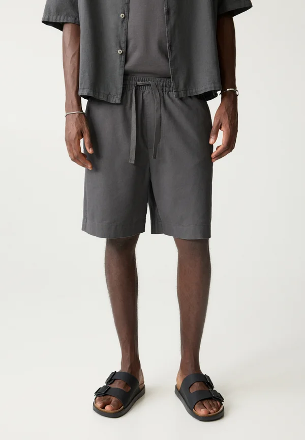 LINEN BLEND BERMUDA - Jogginghose - dark grey
