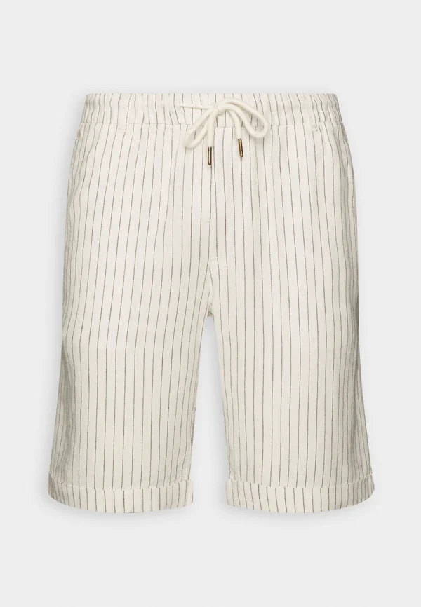 LINEN BLEND DRAWCORD SHORTS  - Shorts - off-white