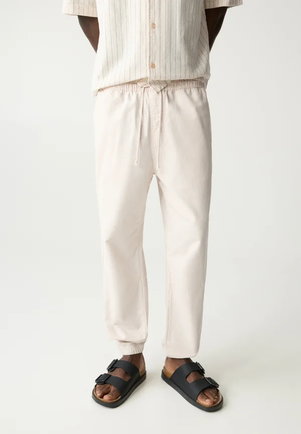 LINEN BLEND JOGGERS - Jogginghose - beige
