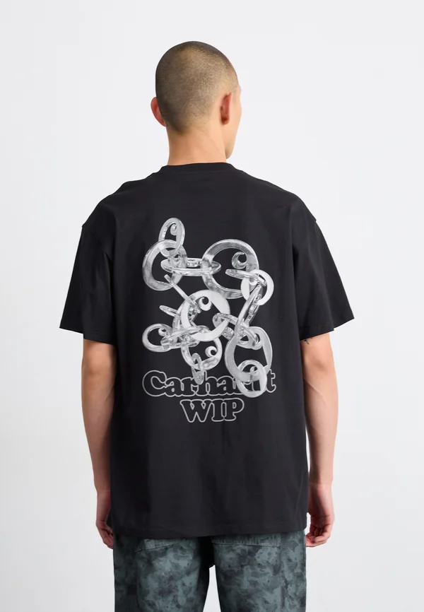 LINKED CHARMS - T-Shirt print - black/silver