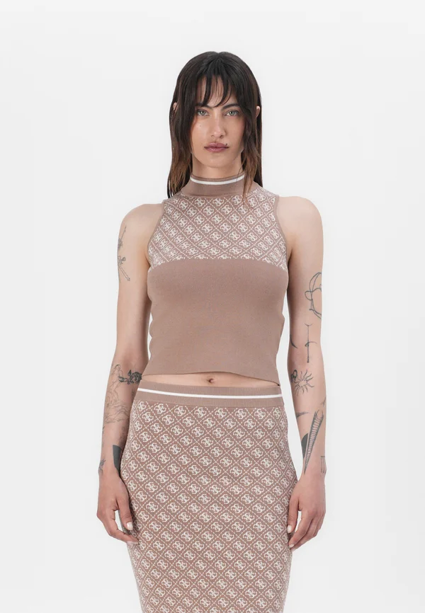 LISE - Strickpullover - wet sand/cream