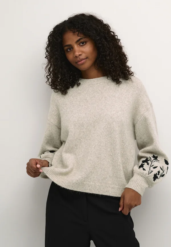 LISETTE - Strickpullover - feather gray melange