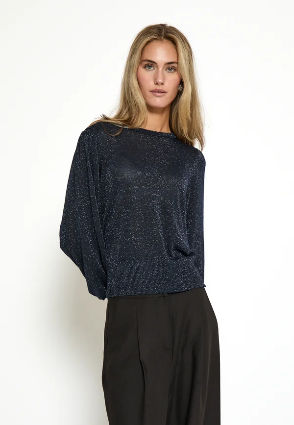 LIV LONG SLEEVE - Strickpullover - black iris metal