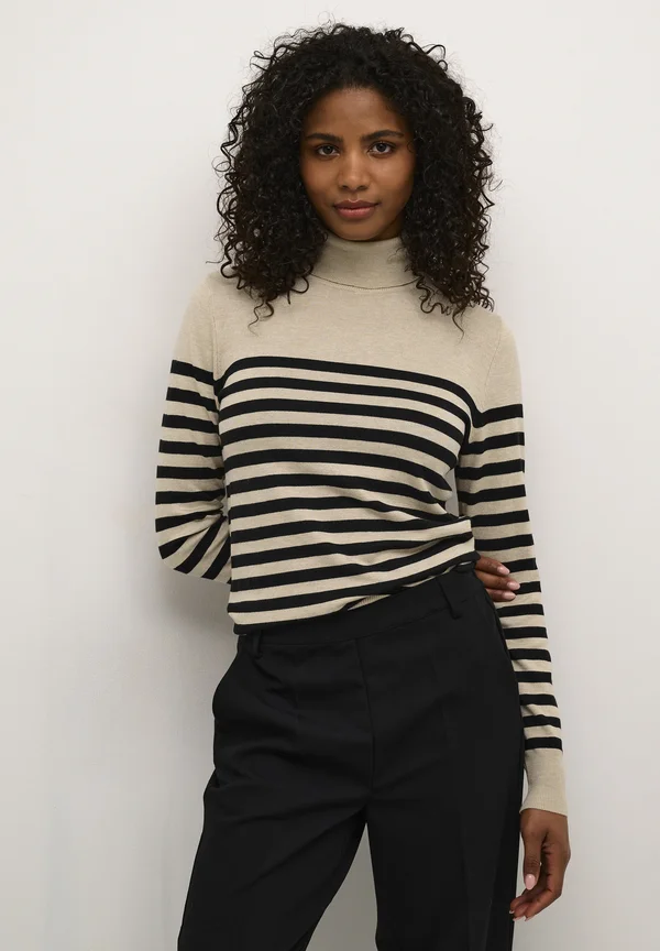 LIZZA ROLL NECK - Strickpullover - feather gray mel black