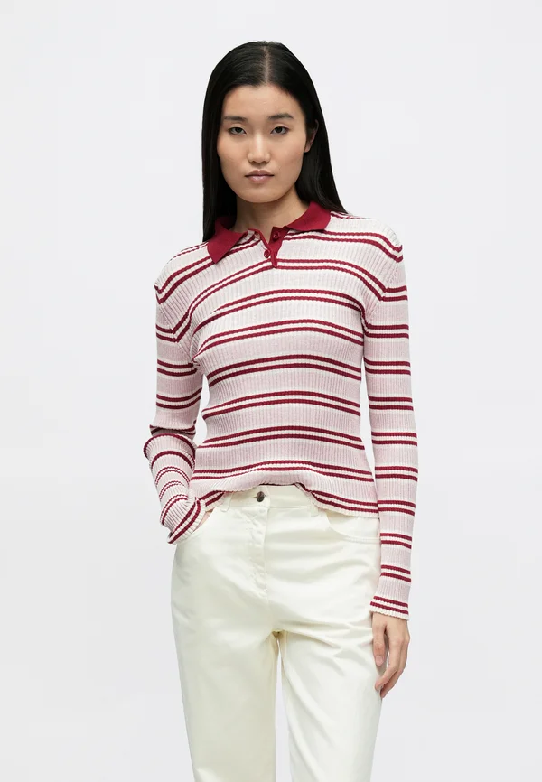 LOCUSTA - Strickpullover - rot gestreift