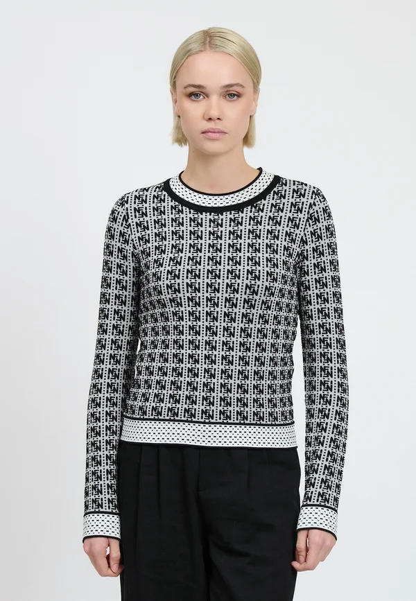 LOGO ALL-OVER  - Strickpullover - milk