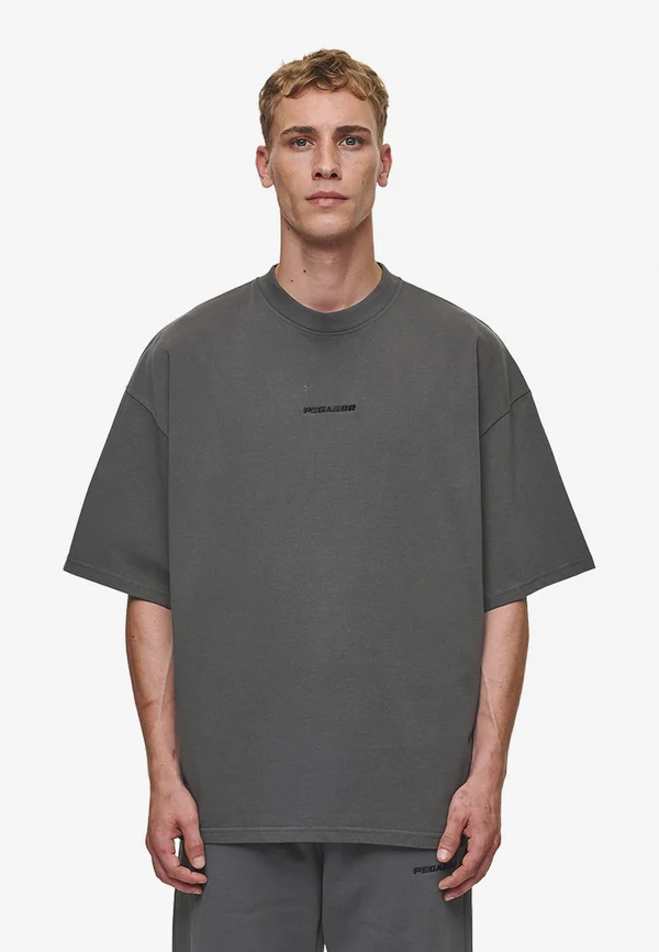 LOGO BOXY - T-Shirt basic - washed anthracite