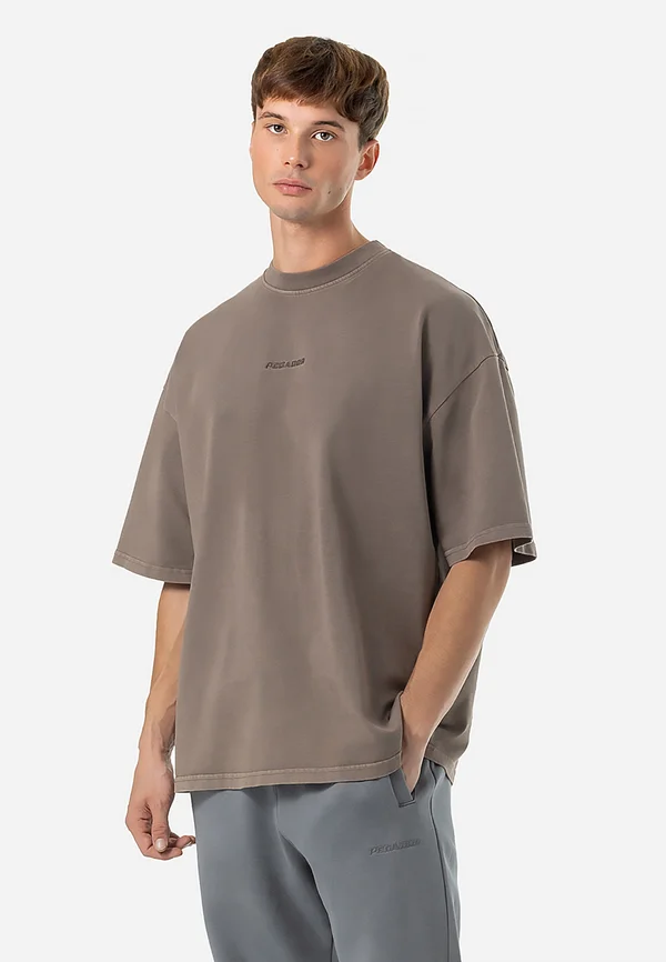LOGO BOXY TEE - T-Shirt print - vintage dust brown