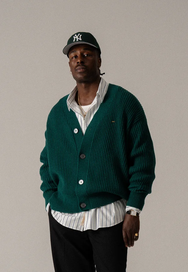 LOGO CARDIGAN - Strickjacke - bottle green