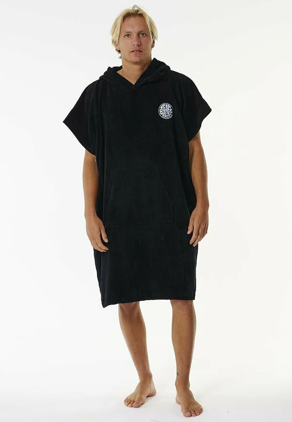 LOGO HOODED - Bademantel - black