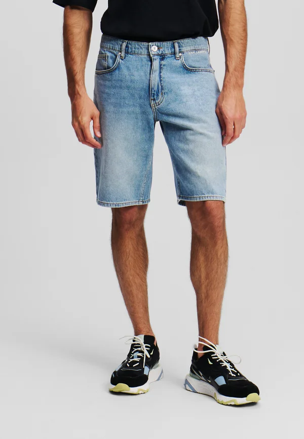 LOGO  - Jeans Shorts - mid blue denim wash