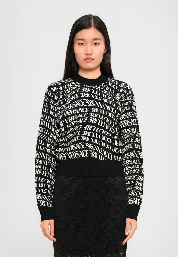LOGO LIQUIFY - Strickpullover - black
