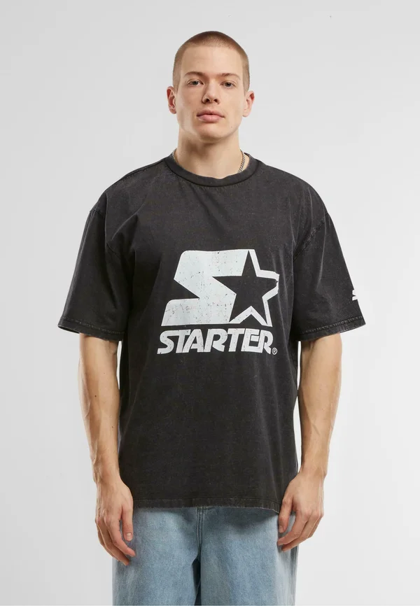 LOGO OVERSIZE  TEE - T-Shirt print - black acid washed