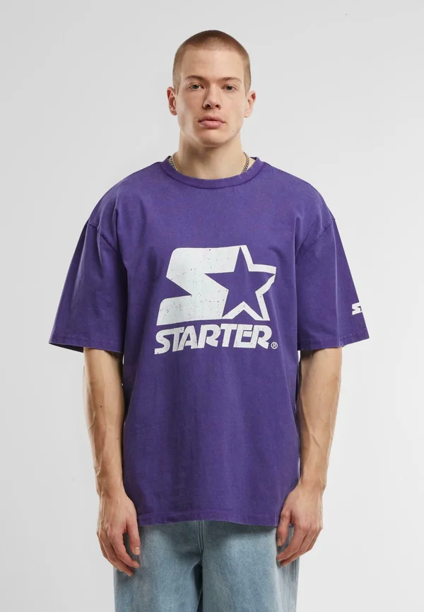 LOGO OVERSIZE  TEE - T-Shirt print - purple acid washed
