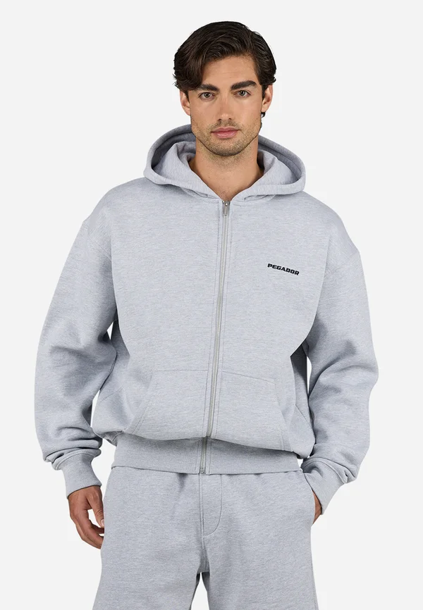 LOGO OVERSIZED JACKET - Sweatjacke - heather grey/black gum