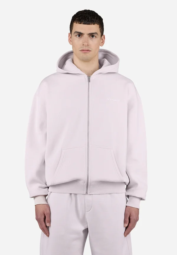 LOGO OVERSIZED JACKET - Sweatjacke - washed light lilac/white