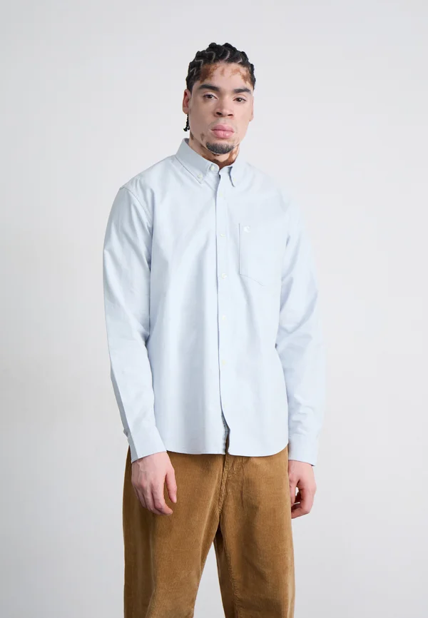 LOGO OXFORD - Hemd - blue fog/white