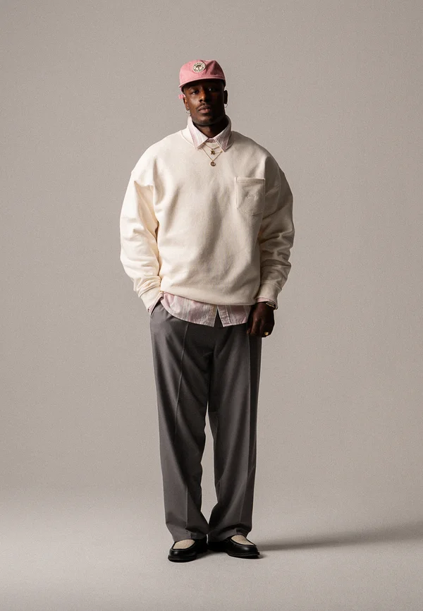 LOGO POCKET CREWNECK UNISEX - Sweatshirt - antique white
