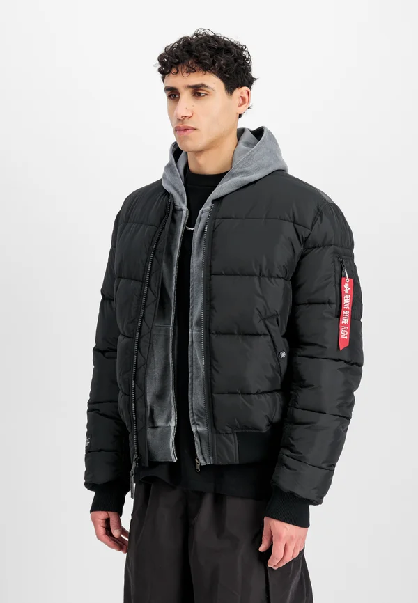 LOGO PUFFER - Bomberjacke - black