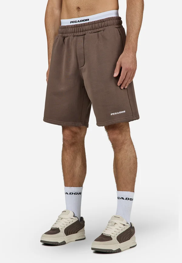 LOGO - Shorts - washed cozy brown/white gum