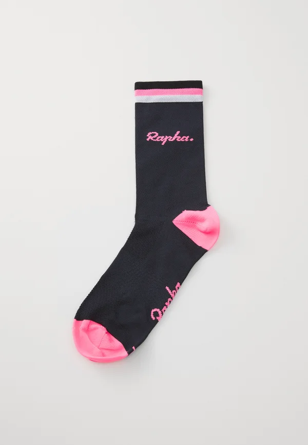 LOGO SOCKS - Sportsocken - dark navy/high-vis pink/white