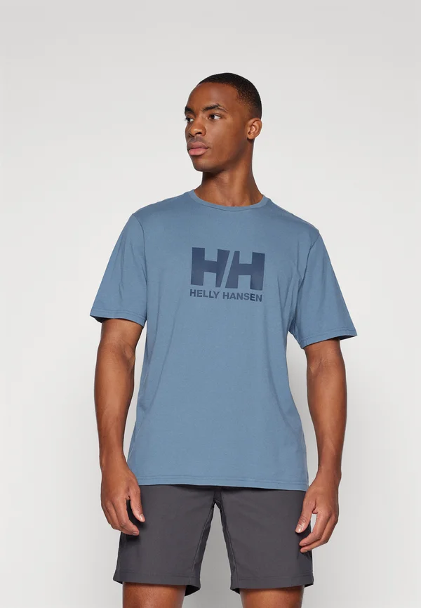 LOGO - T-Shirt print - washed navy