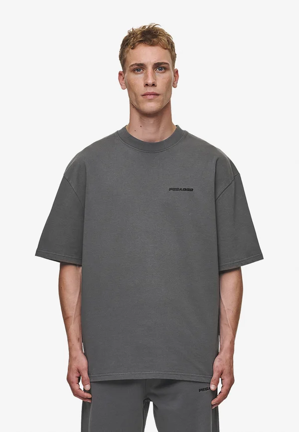 LOGO TEE - T-Shirt basic - washed anthracite
