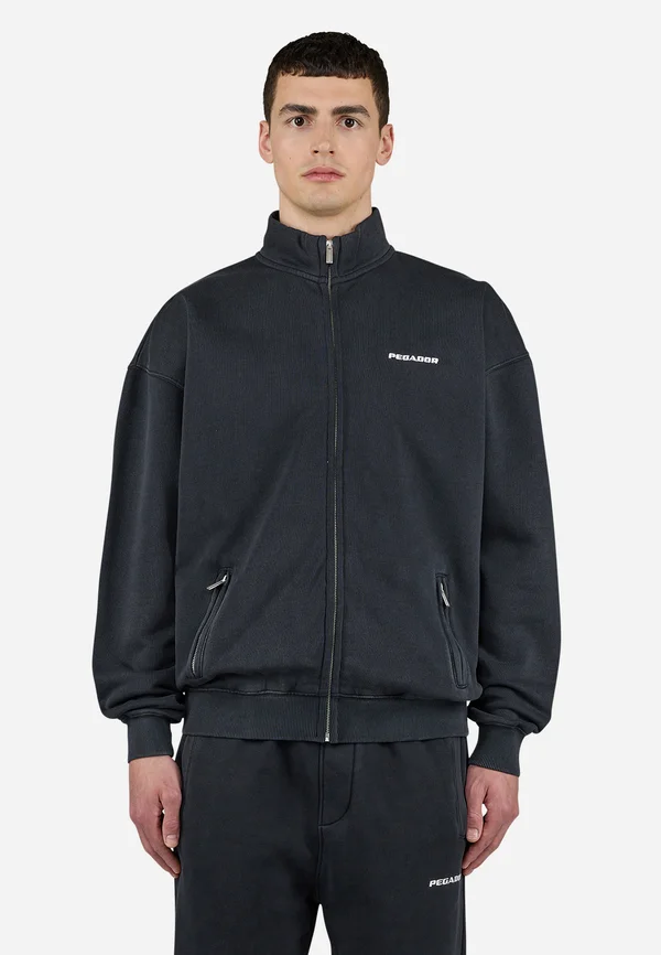 LOGO TRACK - Sweatjacke - vintage black/white