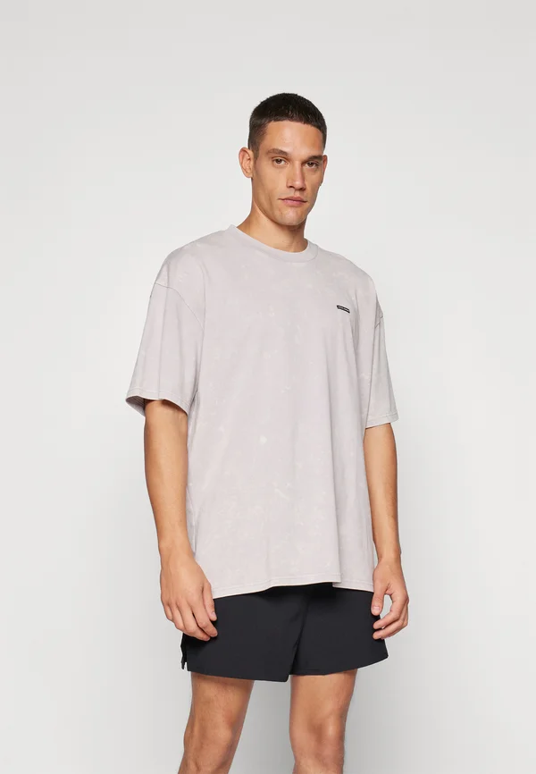 LOGO WASH - T-Shirt print - gray dawn/white