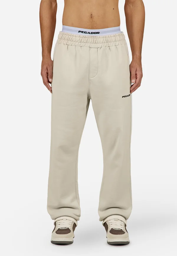 LOGO WIDE  - Jogginghose - washed cozy beige black