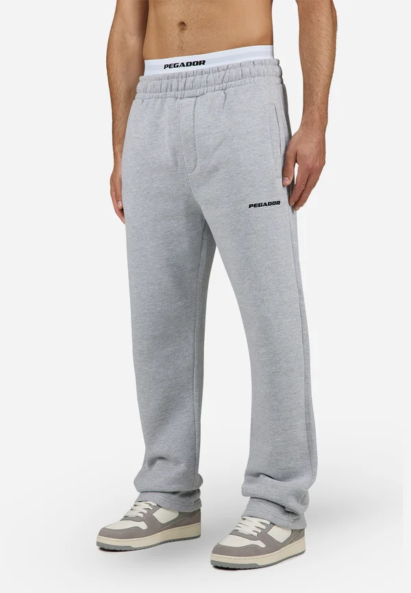 LOGO WIDE PANTS - Jogginghose - heather grey/black gum