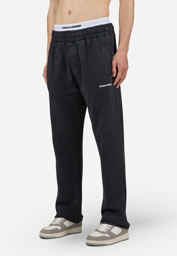 LOGO WIDE PANTS - Jogginghose - vintage black/white gum