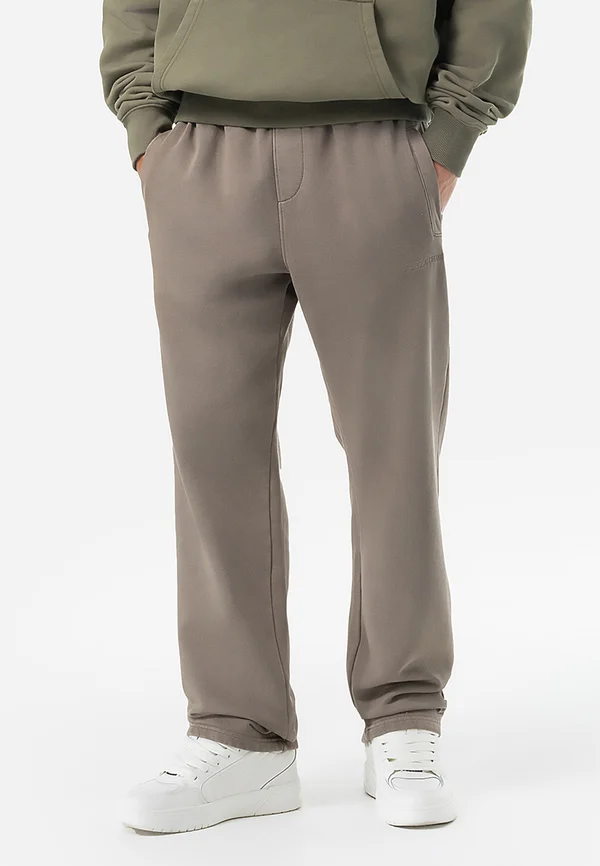LOGO WIDE PANTS - Jogginghose - vintage dust brown