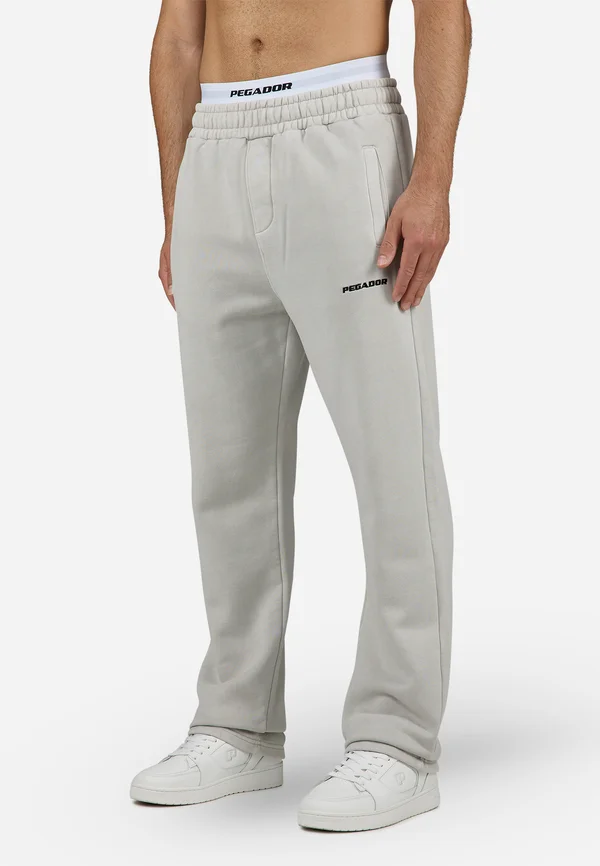 LOGO WIDE PANTS - Jogginghose - vintage light grey/black gum