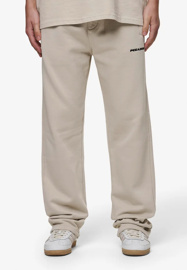 LOGO WIDE PANTS - Jogginghose - washed light beige