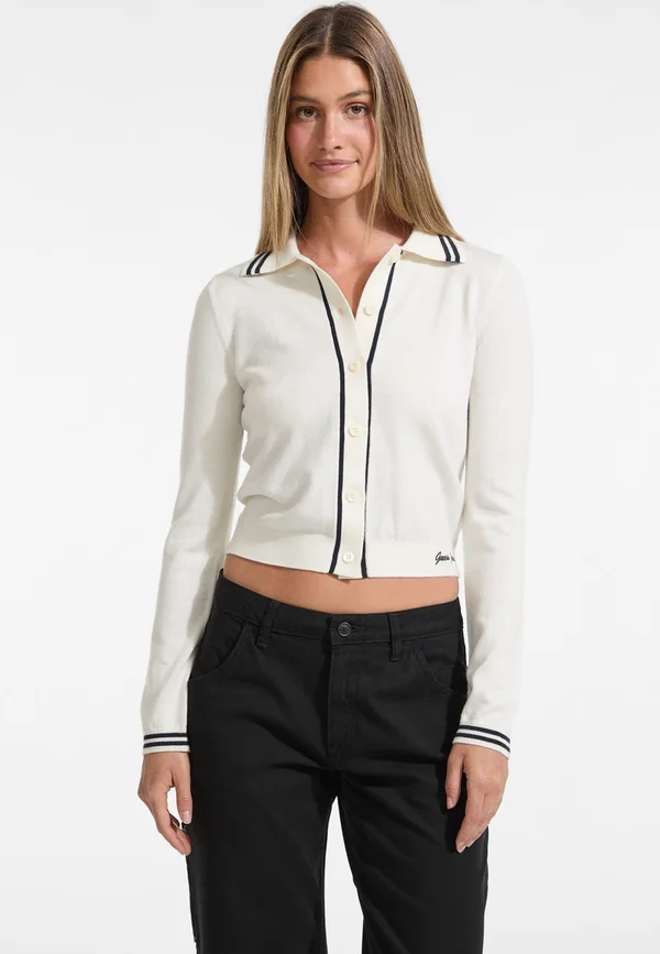 LOGOSTICKEREI - Strickjacke - weiß